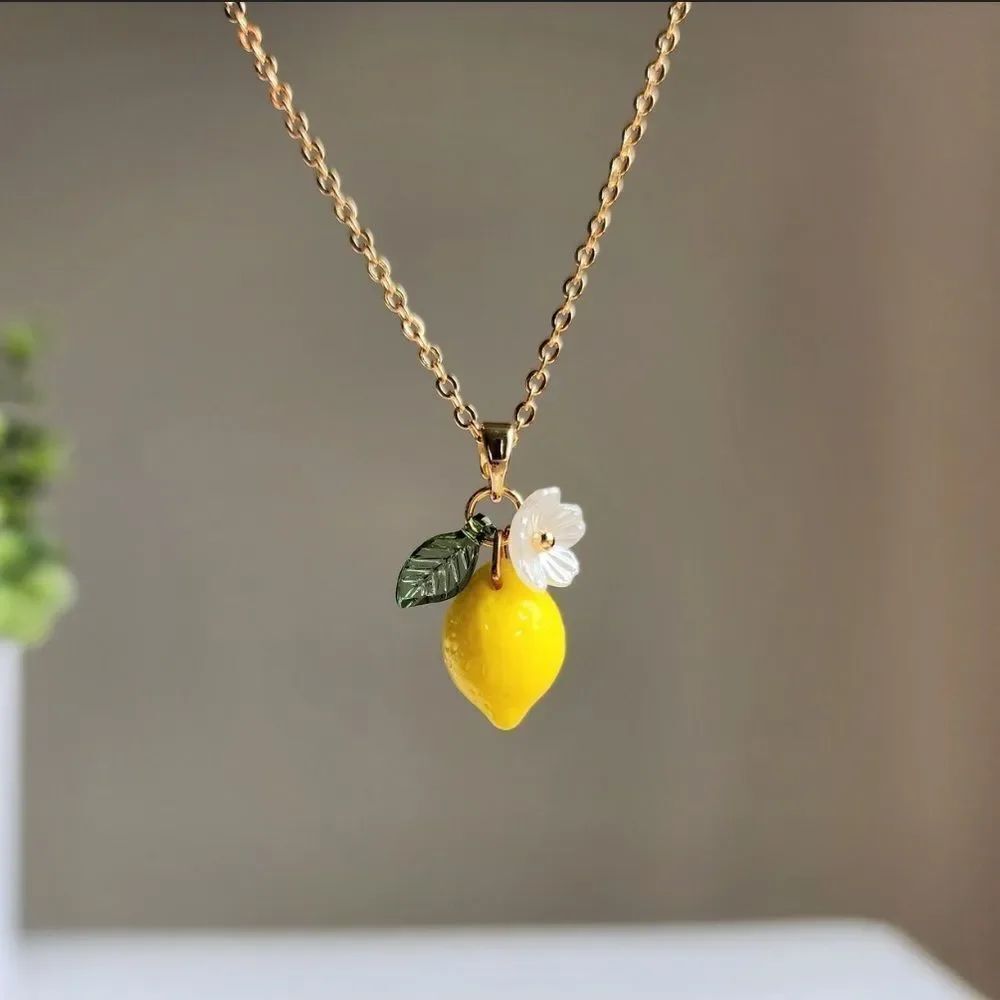 summery lemon necklace A441